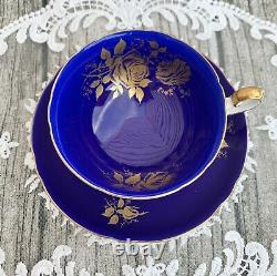 Coquille Rose Or Cobalt Bleu Teacup