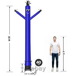Danseur de marionnettes bleues gonflables MOUNTO de 20 pieds avec un souffleur de 1hp de 18 pouces
