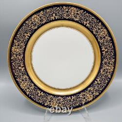 Dynastie Rosenthal Aida Cobalt Blue Gold Ensemble de 12 assiettes de dîner de 10 1/8 pouces de diamètre