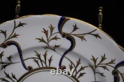 Ensemble De 8 Plaques De Salades Royal Chelsea Regal Cobalt Bleu Et Or 8 1/4