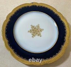 Ensemble Vintage De 8 Limoges France Cobalt Blue & Gold Dinner Plate M. Redon