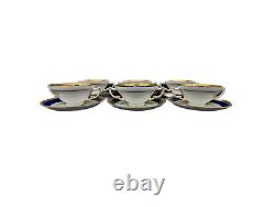 Ensemble de 6 bols à soupe antique Tiffany & Co Minton en bleu cobalt et doré