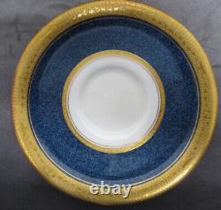 Ensemble rare/4 tasses à thé et soucoupes en bleu cobalt et or de 1926 de la marque ROYAL WORCESTER