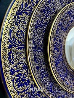 Exquis Franciscan Royal Renaissance Fine China Gold Filigree/cobalt Blue 5 Pc