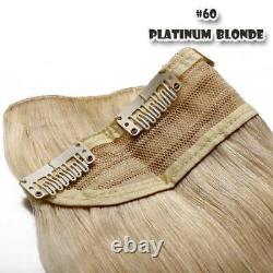 Extensions de cheveux humains Remy 100% réels à clipser en une seule bande de cheveux 3/4 tête complète US