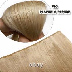 Extensions de cheveux humains Remy 100% réels à clipser en une seule bande de cheveux 3/4 tête complète US