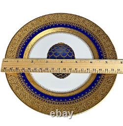 Faberge Imperial Heritage Cobalt Blue Gold 7 7/8 Plaque De Salade Pine Core