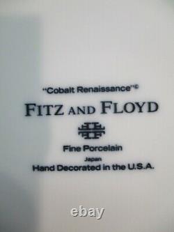 Fitz & Floyd Renaissance Cobalt Bleu Japon Or Rim 11 Plaques De Pain Et De Beurre