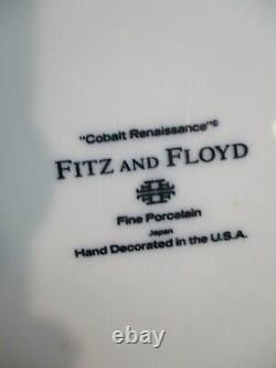 Fitz & Floyd Renaissance Cobalt Bleu Japon Or Rim 12 Plaques De Salade 7 1/2 Large
