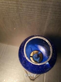 Huile Antique Kerosene Lampe Cigar Store Counter Lighter Blue Cobalt Globe Shade
