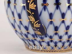 Imperial Porcelain’cobalt Net Tulip' Tea Set 20 Pc. Pour 6 Personnes, Or, Russie