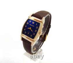 Impressionnant1950 Bulova Cobalt Blue Homme Walton Vintage Watch Serviced