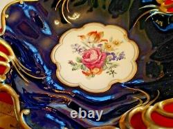Jlmenau Graf Von Henneberg Echt Kobalt Genuine Cobalt Blue Gold Floral Bowl 11