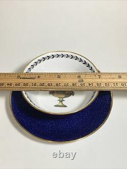 La Chine D'angleterre Cobalt Blue & Gold Tea Cup Saucer R8606 D'antique Spode Copeland