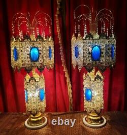Lampes Turques Moroccan Lamp Nuance Crystal Cobalt Glass Marble 36 Vintage