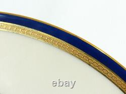 Lenox L325b Pour J. E. Caldwell & Co 10 Plaques De Diner Cobalt Blue Gold Encruste
