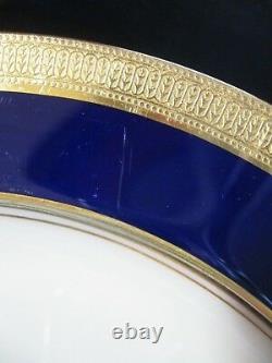 Lenox Ovington China 8 J19k Cobalt Blue - Or Encrusted Salad Plates C 1912