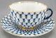 Lomonosov Russie Cobalt Blue & Gold Net Porcelaine Coffee Cup & Saucer