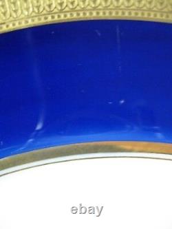 Lot De 10 Lenox Ovington China J19k Cobalt Blue - Or Encrusted Plates C1912