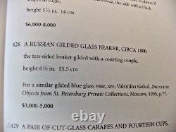 Magnifique Antique Imperial Russian Doré Glass Beaker Cup Goblet Début 19 Cen