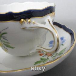 Meissen #99 Flower Gold Cobalt Blue Vintage Cup