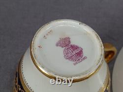 Minton G9986 Cobalt & Élevé Gold Floral Demitasse Cup & Saucer C. 1901-1908 B