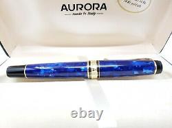 Nouveau Aurora Optima 996 Cobalt Blue Fountain Pen 14k Gold M Nib Nouveau Dans La Boîte