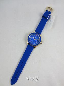 Nouveau Michele Cape Cobalt Blue Gold Topaz Ladies Watch Mww27a000026 Nib + Box
