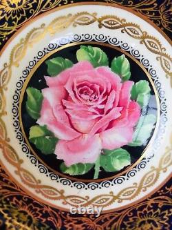 Paragon Gold Gilding Cobalt Blueteacup & Saucer Floating Rose Chabage Rose