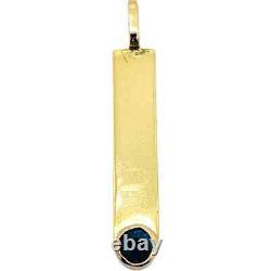 Pendentif fait main en saphir bleu naturel en or jaune 14 carats