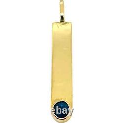 Pendentif fait main en saphir bleu naturel en or jaune 14 carats