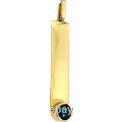 Pendentif fait main en saphir bleu naturel en or jaune 14 carats