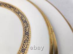 Porcelaine de Chine Royal Doulton HARLOW Or & Bleu Cobalt ENCRUSTED Lot de 23 pièces