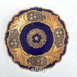 Porcelaine de Weimar Assiette en Or Bleu Cobalt Chine Allemande Fabriquée en Allemagne