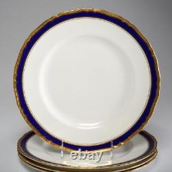 Quatre (4) Vntg. Royal Worcester Aston Cobalt Blue/gold Dinner Plates, 10.75 (c)