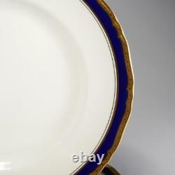 Quatre (4) Vntg. Royal Worcester Aston Cobalt Blue/gold Dinner Plates, 10.75 (c)