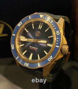 Rare 1 Des 250 Zelos Swordfish Cobalt Blue Bronze Automatic Divers Watch Box Set