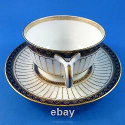 Rare Cobalt Bleu Et Or Striking Design Wedgwood Tea Cup And Saucer Set