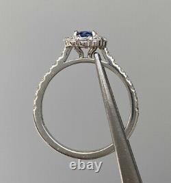 Rare! Gia Cert 1.5 Ct Cobalt Spinel Luc Yen & D Vs1 Diamond Ring 14k Or Blanc