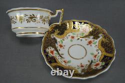 Ridgway 2/1015 Orange Floral Cobalt & Gold Tea Cup & Saucer Vers 1825 A
