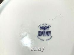Romanov 48pc. China Service For 8 Genuine Cobalt Blue & White With24ct. Garniture D’or
