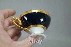 Rosenthal Cobalt & Gold Intérieur & Encrusted Pedestal Demitasse Cup & Saucer