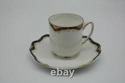 Rosenthal German Madeleine Cobalt Blue & Gold Holly Flowers Tea Cup & Saucer Set