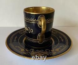 Royal Vienne Fd Vienne Autriche Cobalt Blue & Gold Demitasse Cup&saucer Read Desc