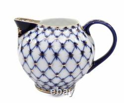 Russe Cobalt Blue Net 23-pc Tea Cup Set Saint Petersburg 24k Gold Bone Chine