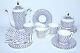 Russie Impériale Lomonosov Porcelaine Bone Cafe Set Cobalt Net 22k Or 6/15