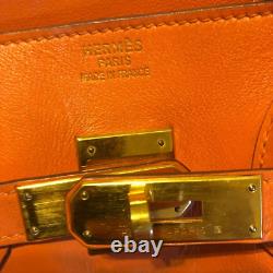Sac Hermès Édition Limitée Birkin 30 Orange Cobalt Swift Gold Hardware Stamp