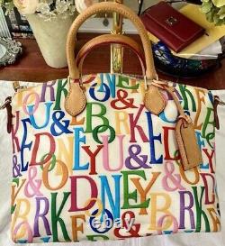 Sac cartable en cuir GRAFICA Graffiti avec monogramme rétro Dooney Bourke Rainbow