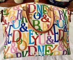 Sac cartable en cuir GRAFICA Graffiti avec monogramme rétro Dooney Bourke Rainbow