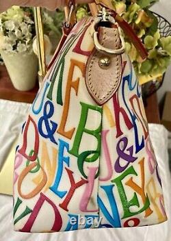 Sac cartable en cuir GRAFICA Graffiti avec monogramme rétro Dooney Bourke Rainbow